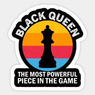 Black Queen, The most Powerful Piece in the Game, Black Man, Black History Sticker